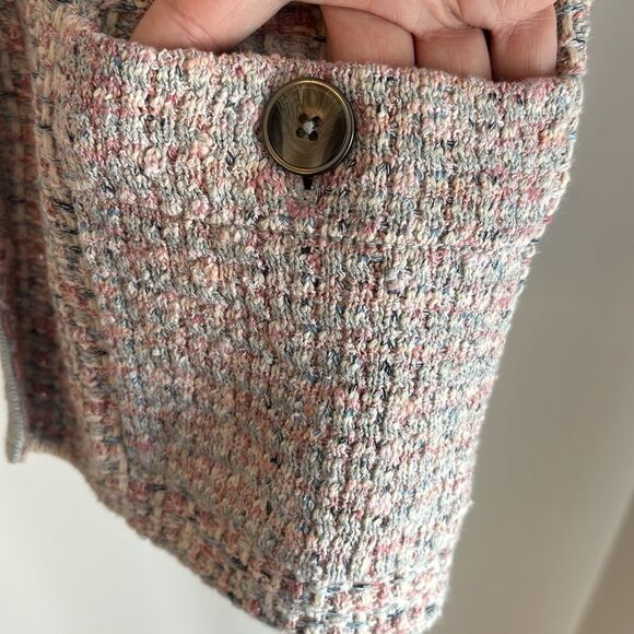 J. Jill Women Tweed Pink & Gray Cardigan Sweater blazer  Textured Multicolor MED - Picture 7 of 10
